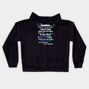 For My Grandma In Heaven Grandma Memorial Kids Hoodie